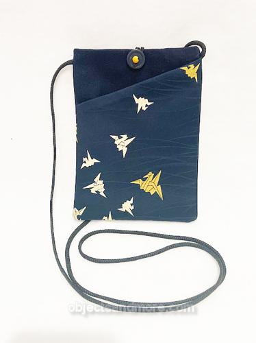 Kimono Phone Bag Origami Cranes by THERESA GALLOP